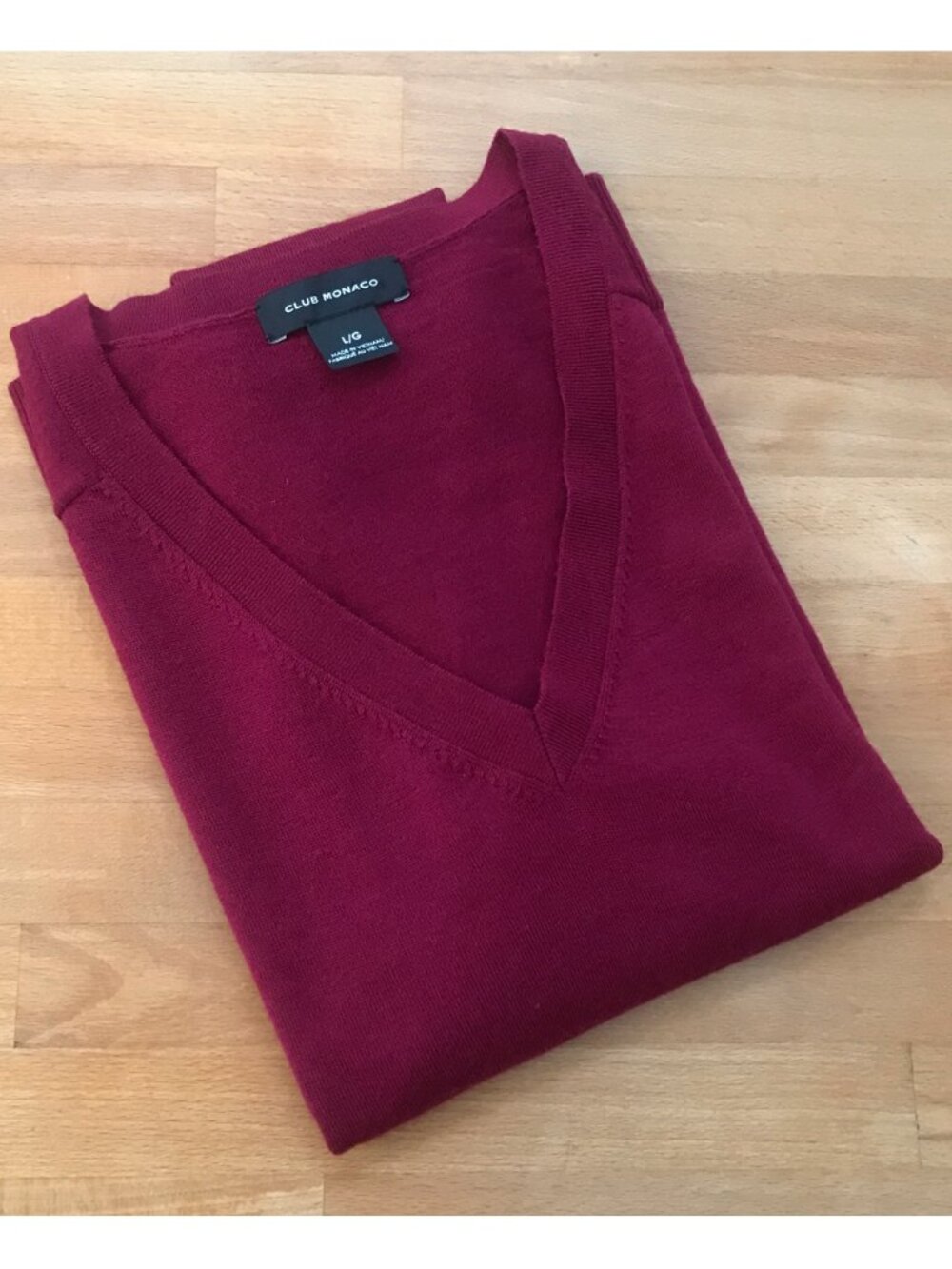 Club Monaco Zaydie V-neck Wool Sweater in Wine Size L - Picture 10 of 10
